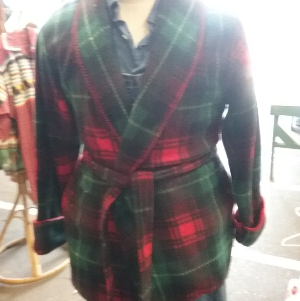 Ladies plush wrap around jacket